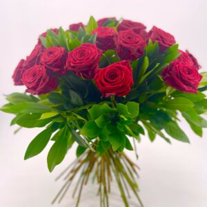 BOUQUET ROND DE ROSES ROUGES - Moyen
