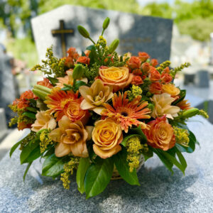 COUSSIN ROND DE FLEURS SOLAIRES
